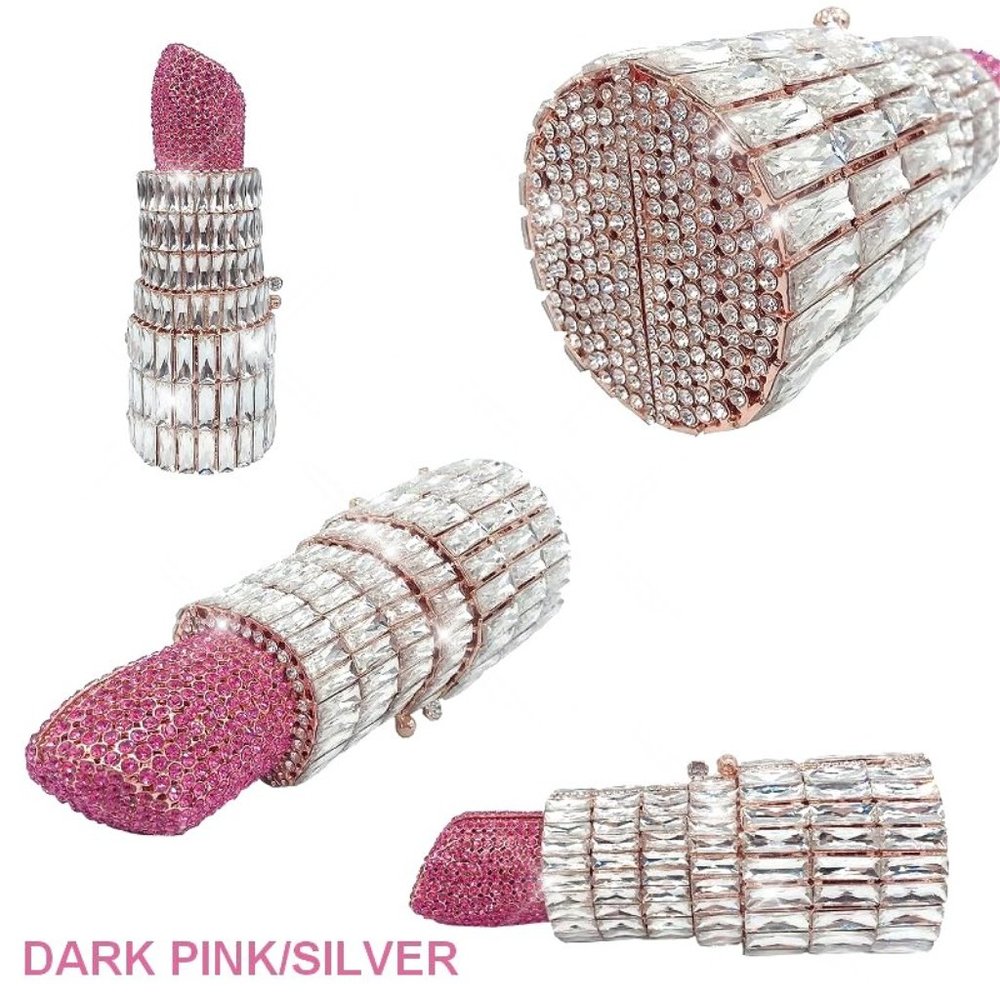 NWT Sparkling Swarovski Bling Crystal Rhinestone Lipstick Purse Clutch B… - Picture 5 of 17